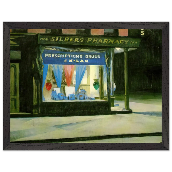 Drug Store by Edward Hopper — Framed art print at Zephyeer