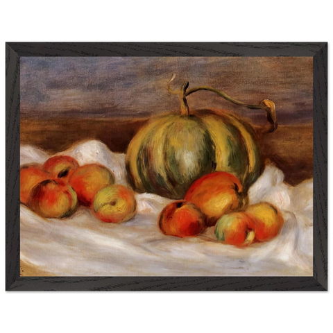 Still Life with Cantalope and Peaches by Pierre-Auguste Renoir — Framed art print at Zephyeer