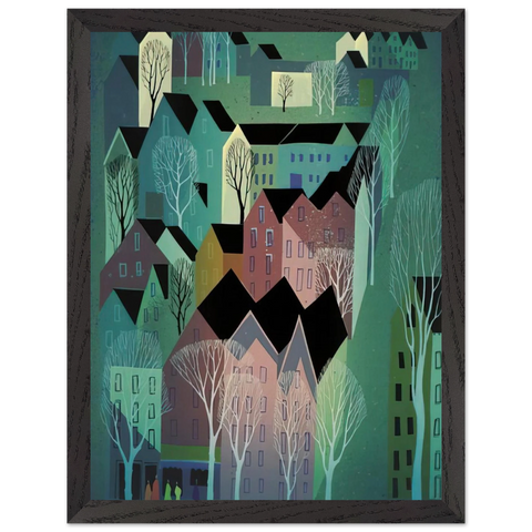 Village by Eyvind Earle — Framed art print at Zephyeer