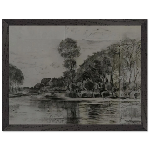 Lonely tree at the Gein by Piet Mondrian — Framed art print at Zephyeer