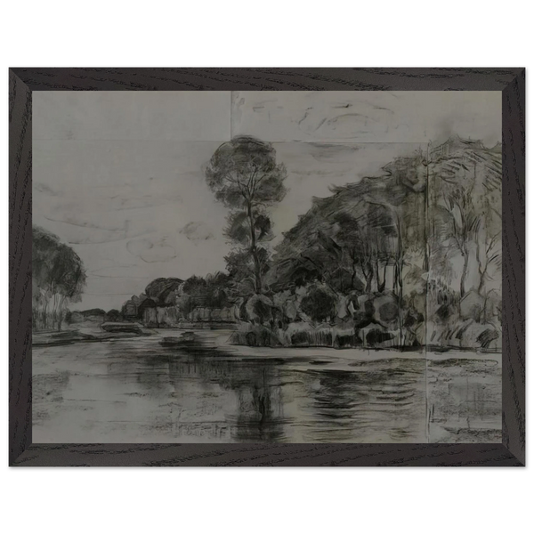 Lonely tree at the Gein by Piet Mondrian — Framed art print at Zephyeer