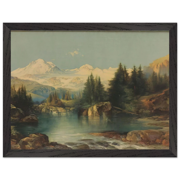 View of the Rocky Mountains by Thomas Moran — Framed art print at Zephyeer