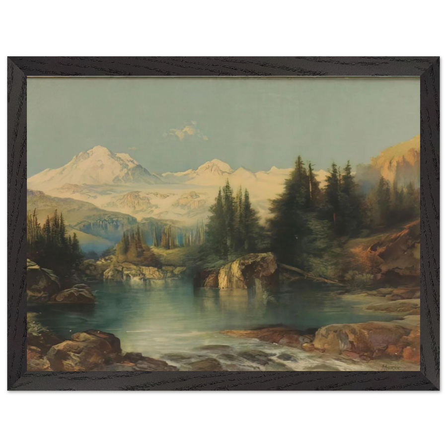 View of the Rocky Mountains by Thomas Moran — Framed art print at Zephyeer