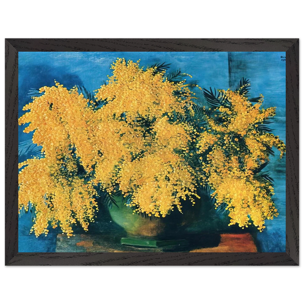 VASE OF MIMOSA 1952 by Moise Kisling — Framed art print at Zephyeer
