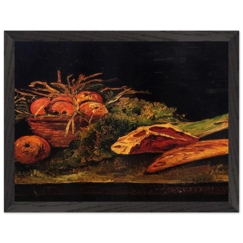 Still Life with Apples, Meat and a Roll by Vincent van Gogh — Framed art print at Zephyeer