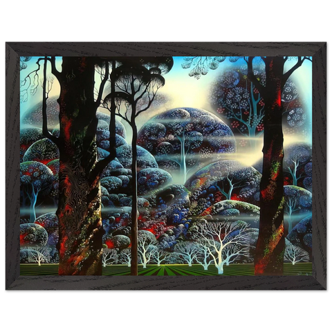 Mist in the Dark Woods by Eyvind Earle — Framed art print at Zephyeer