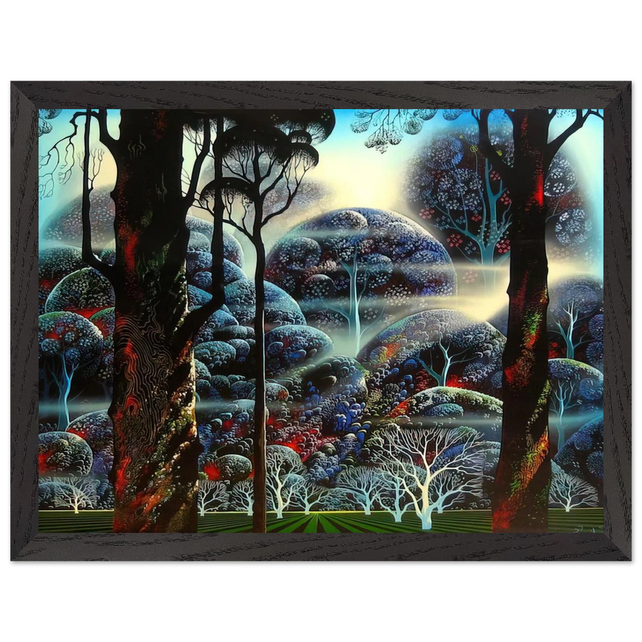 Mist in the Dark Woods by Eyvind Earle — Framed art print at Zephyeer
