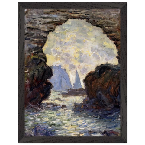 The Rock Needle Seen through the Porte d'Aumont by Claude Monet — Framed art print at Zephyeer