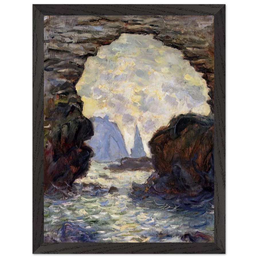 The Rock Needle Seen through the Porte d'Aumont by Claude Monet — Framed art print at Zephyeer