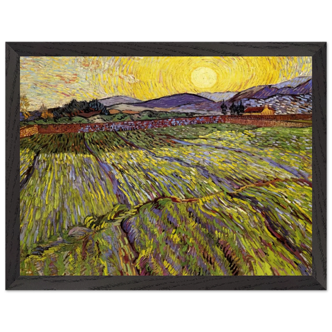 Enclosed field with rising sun by Vincent van Gogh — Framed art print at Zephyeer