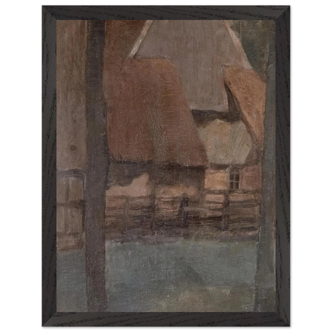 Gable Farm with trees by Piet Mondrian — Framed art print at Zephyeer
