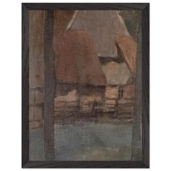 Gable Farm with trees by Piet Mondrian — Framed art print at Zephyeer