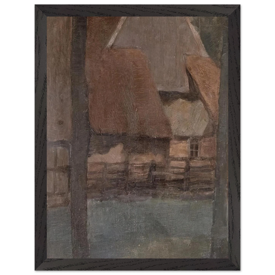 Gable Farm with trees by Piet Mondrian — Framed art print at Zephyeer
