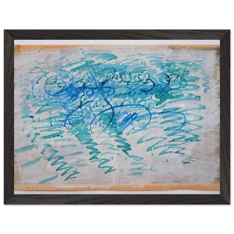 Untitled Blue Zig-Zags - 1988 by Paul Thek — Framed art print at Zephyeer