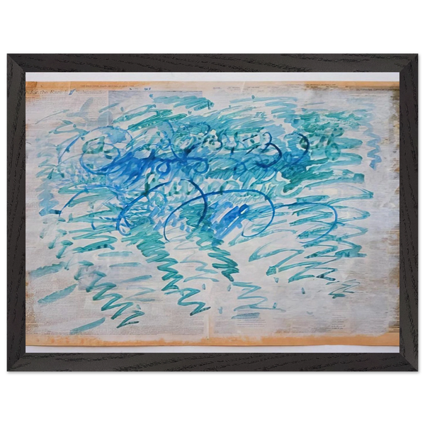 Untitled Blue Zig-Zags - 1988 by Paul Thek — Framed art print at Zephyeer