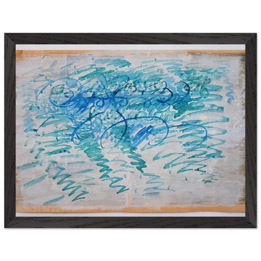 Untitled Blue Zig-Zags - 1988 by Paul Thek — Framed art print at Zephyeer