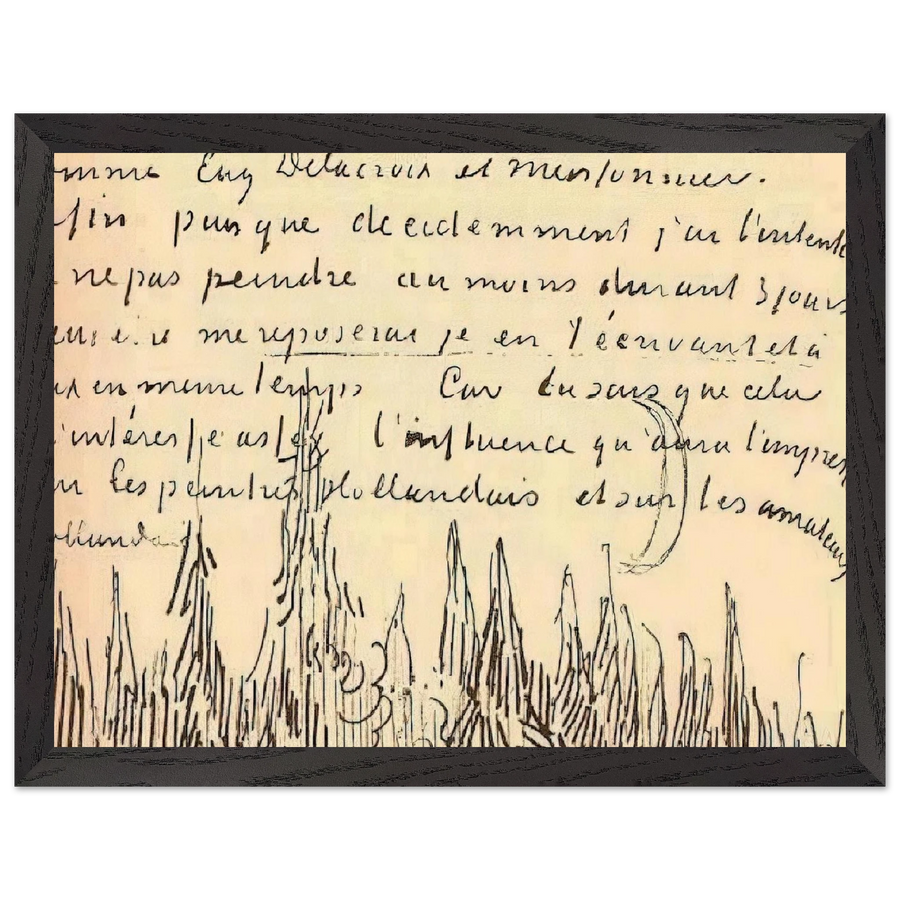 A Lane of Cypresses with a Couple Walking by Vincent van Gogh — Framed art print at Zephyeer