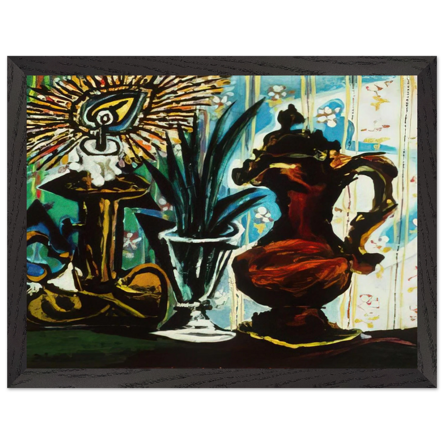 Still life with candle by Pablo Picasso — Framed art print at Zephyeer