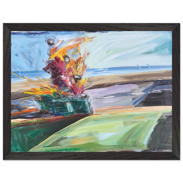 Untitled Car Crash - 1987 by Carlos Almaraz — Framed art print at Zephyeer