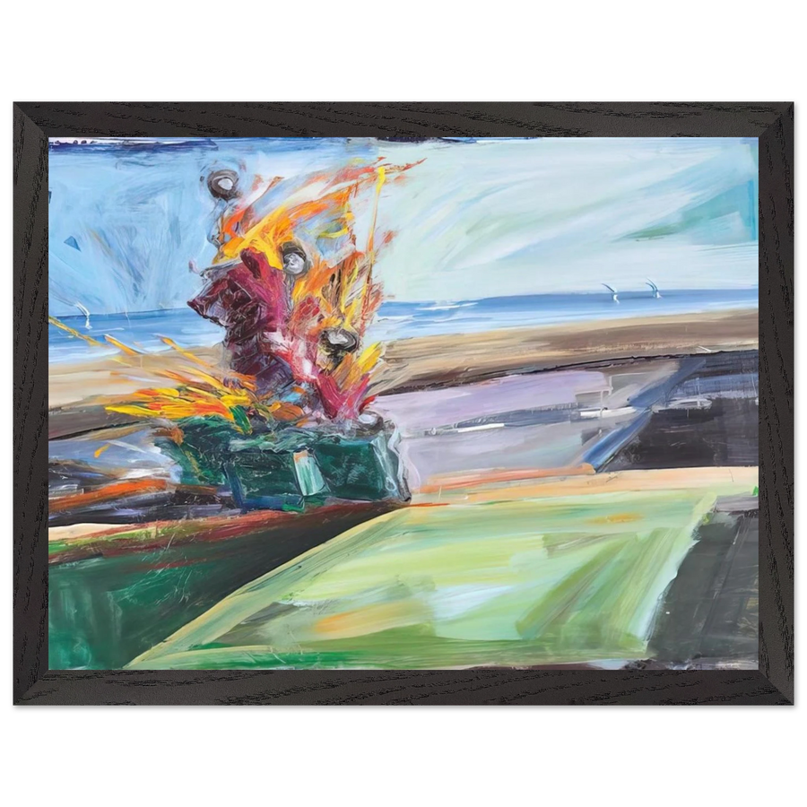 Untitled Car Crash - 1987 by Carlos Almaraz — Framed art print at Zephyeer