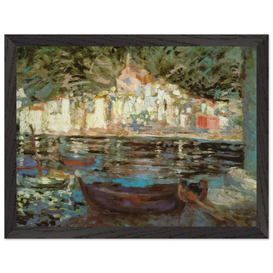 VIEW OF CADAQUES FROM PLAYA POAL by Salvador Dali — Framed art print at Zephyeer