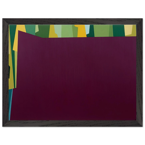 Interlocking Forms Big Magenta With Green - 1959 by Karl Benjamin — Framed art print at Zephyeer