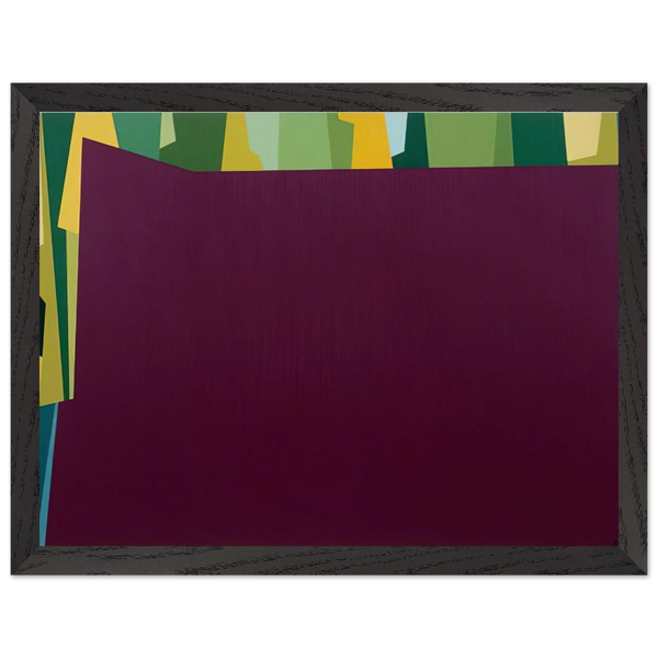 Interlocking Forms Big Magenta With Green - 1959 by Karl Benjamin — Framed art print at Zephyeer