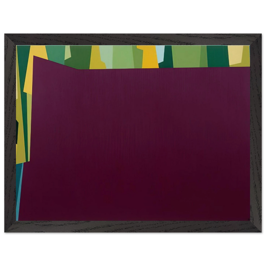 Interlocking Forms Big Magenta With Green - 1959 by Karl Benjamin — Framed art print at Zephyeer