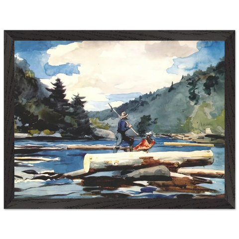 HUDSON RIVER LOGGING by Winslow Homer — Framed art print at Zephyeer
