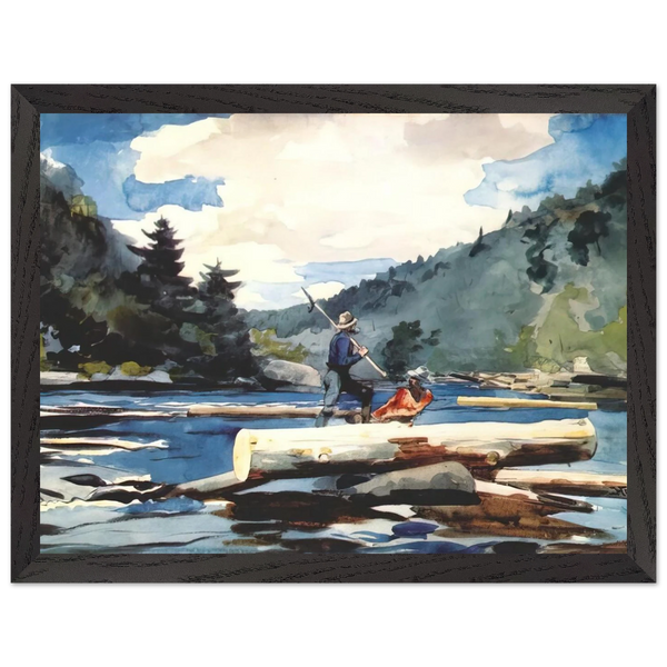 HUDSON RIVER LOGGING by Winslow Homer — Framed art print at Zephyeer
