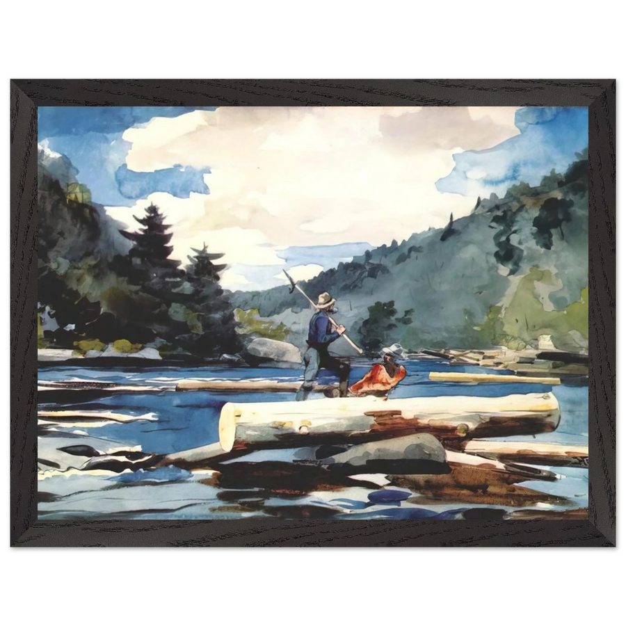 HUDSON RIVER LOGGING by Winslow Homer — Framed art print at Zephyeer