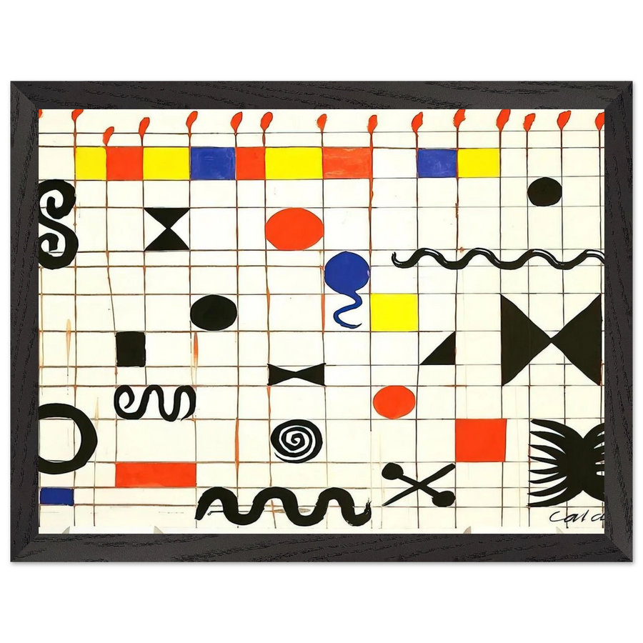 GRID WITH SYMBOLS 1966 by Alexander Calder — Framed art print at Zephyeer