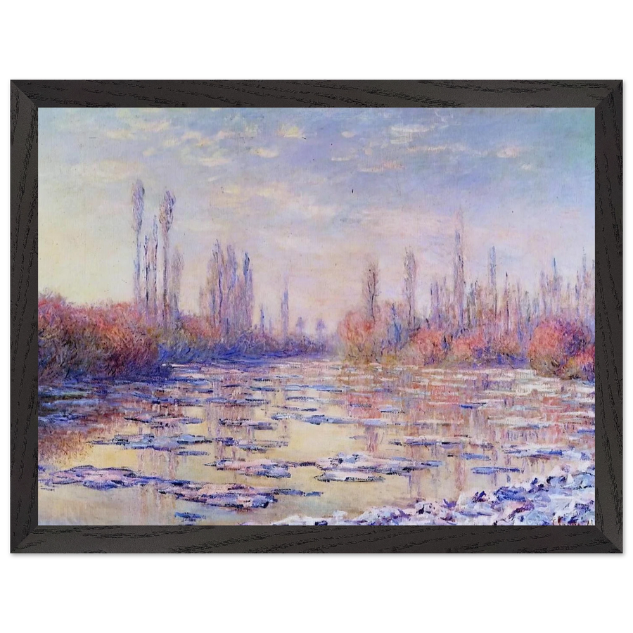 Floating Ice on the Seine by Claude Monet — Framed art print at Zephyeer
