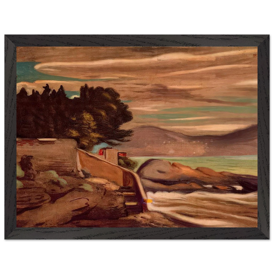 LANDSCAPE NEAR GENOVA by Giorgio de Chirico — Framed art print at Zephyeer