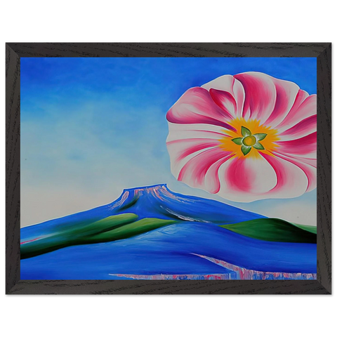 Hollyhock Pink with Pedernal by Georgia O'Keeffe — Framed art print at Zephyeer