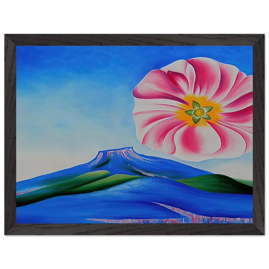 Hollyhock Pink with Pedernal by Georgia O'Keeffe — Framed art print at Zephyeer