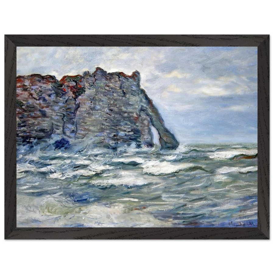 Port d`Aval, Rough Sea by Claude Monet — Framed art print at Zephyeer