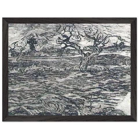 Landscape with Olive Tree and Mountains in the Background by Vincent van Gogh — Framed art print at Zephyeer