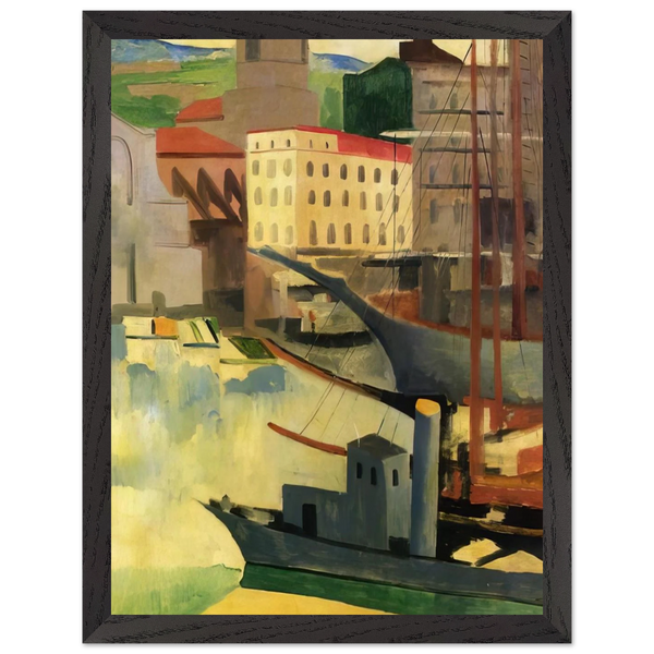 PORT AT SAINT TROPEZ 1918 by Moise Kisling — Framed art print at Zephyeer