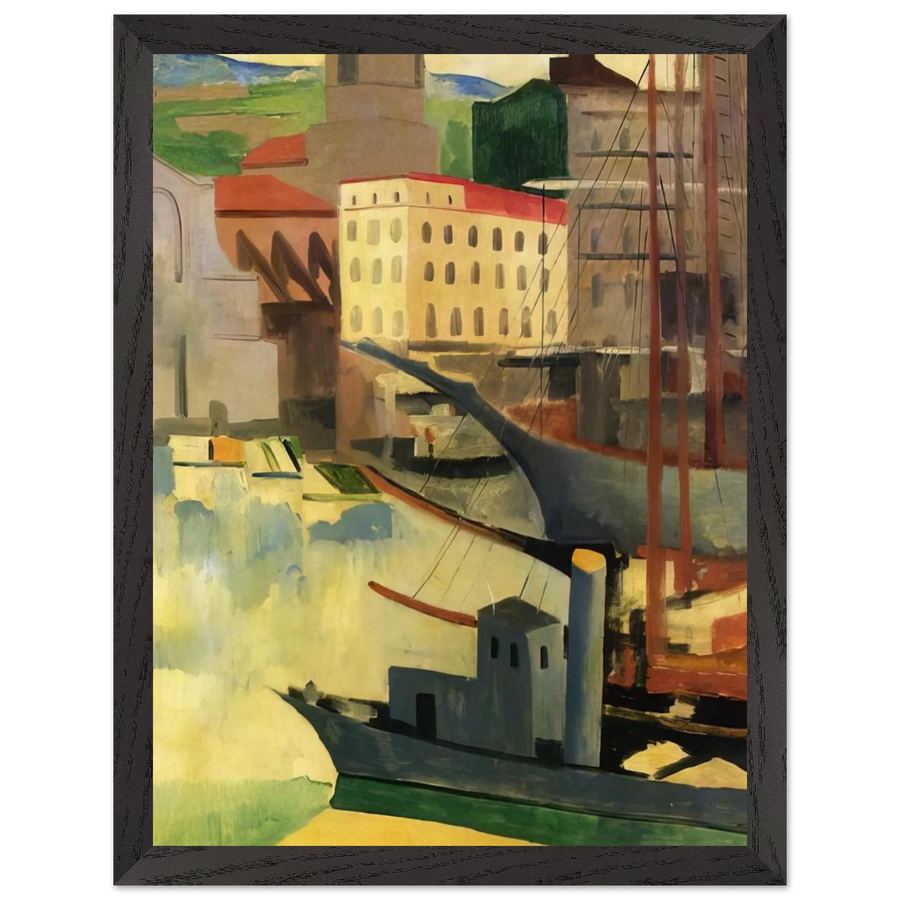 PORT AT SAINT TROPEZ 1918 by Moise Kisling — Framed art print at Zephyeer