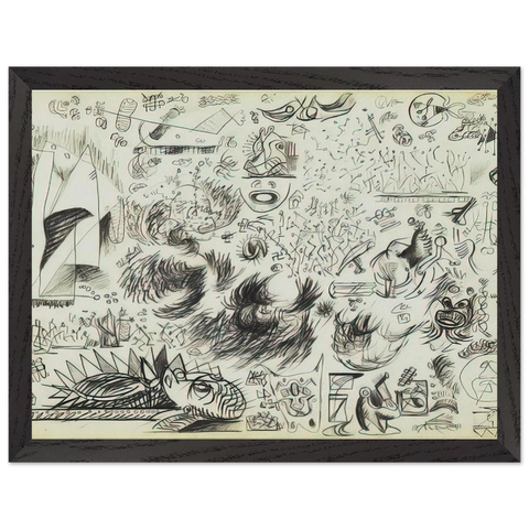 SHEET OF STUDIES 1941 by Jackson Pollock — Framed art print at Zephyeer