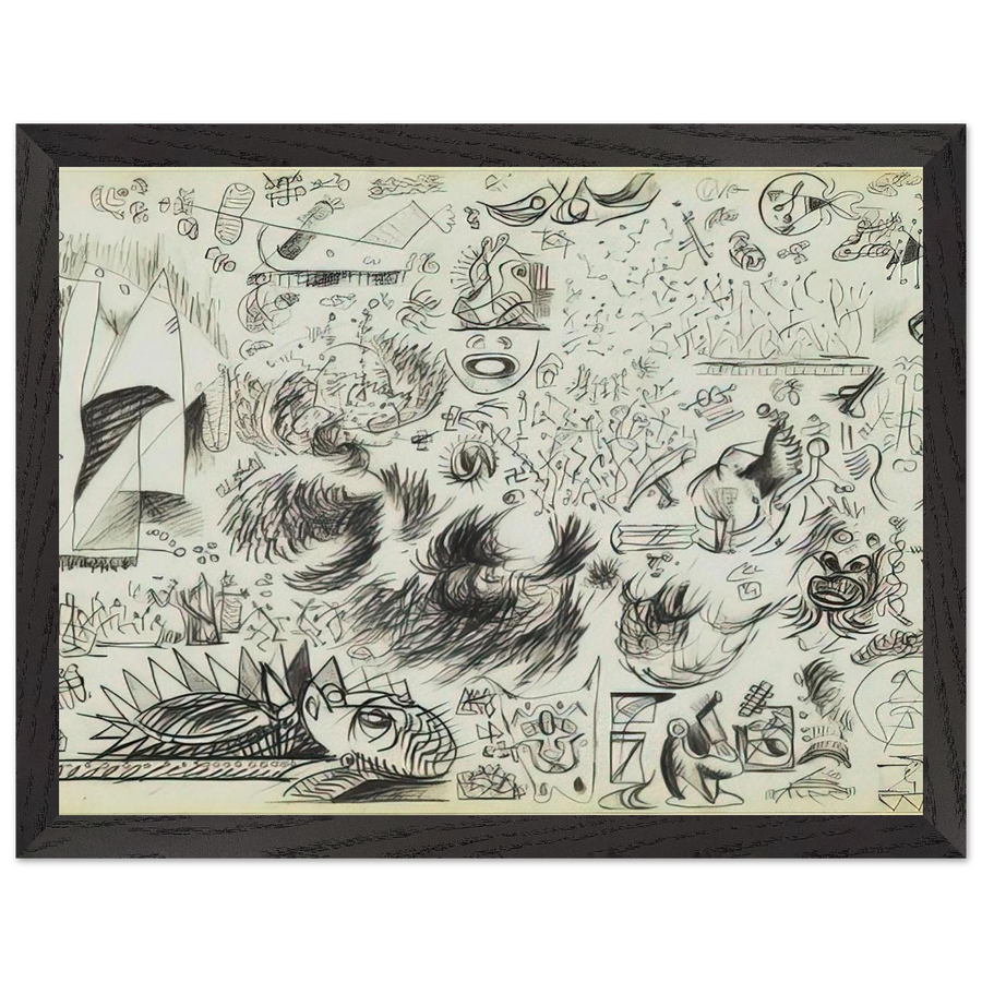 SHEET OF STUDIES 1941 by Jackson Pollock — Framed art print at Zephyeer