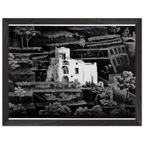 FARMHOUSE RAVELLO by MC Escher — Framed art print at Zephyeer
