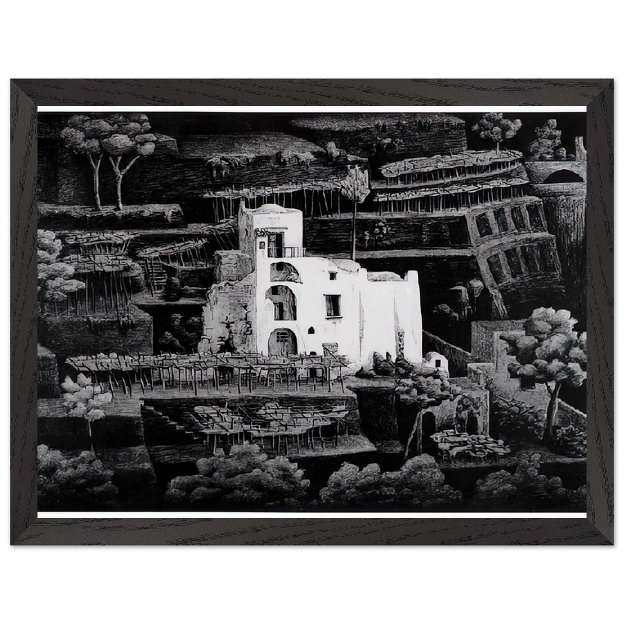 FARMHOUSE RAVELLO by MC Escher — Framed art print at Zephyeer