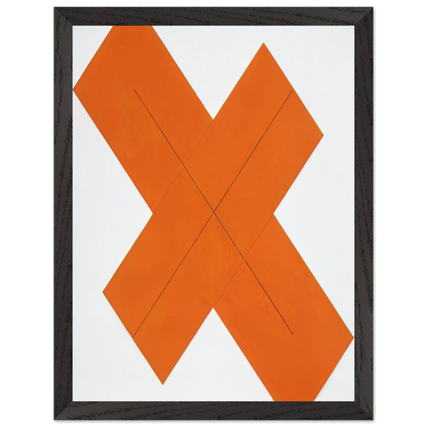 X WITHIN X ORANGE 1981 by Robert Mangold — Framed art print at Zephyeer