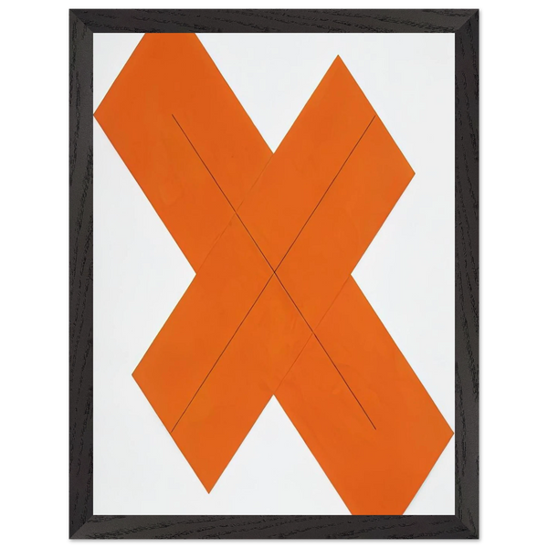 X WITHIN X ORANGE 1981 by Robert Mangold — Framed art print at Zephyeer