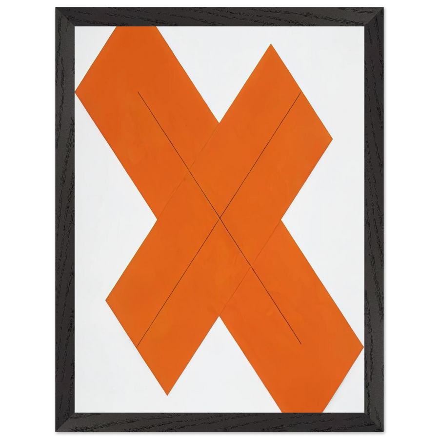 X WITHIN X ORANGE 1981 by Robert Mangold — Framed art print at Zephyeer