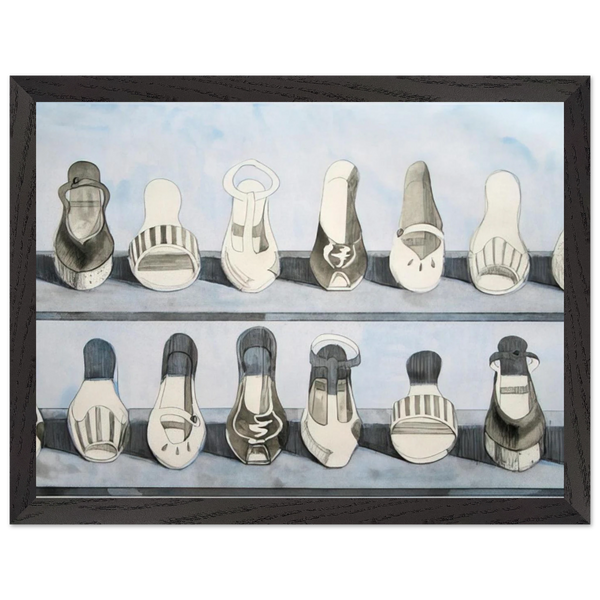 Shoe Rows - 1975 by Wayne Thiebaud — Framed art print at Zephyeer