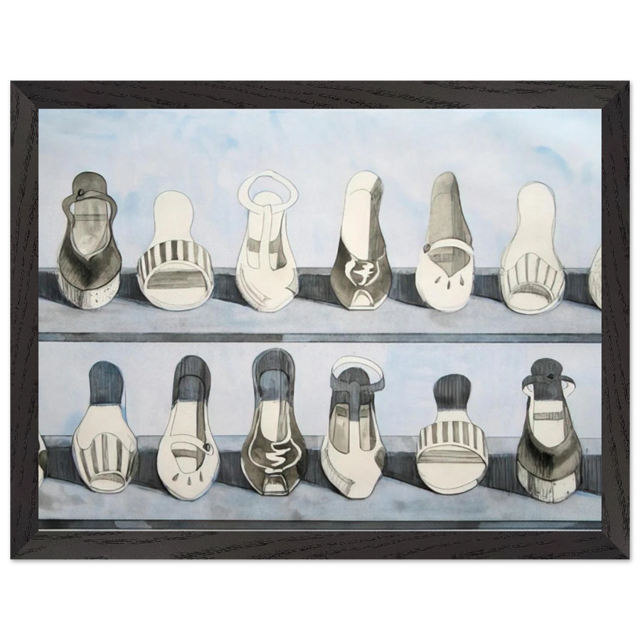 Shoe Rows - 1975 by Wayne Thiebaud — Framed art print at Zephyeer