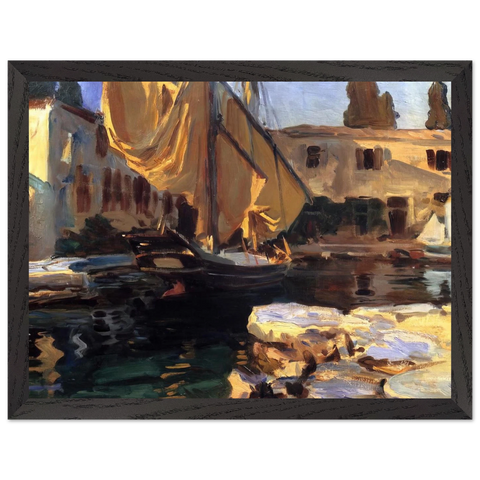 San Vigilio. A Boat with Golden Sail by John Singer Sargent — Framed art print at Zephyeer